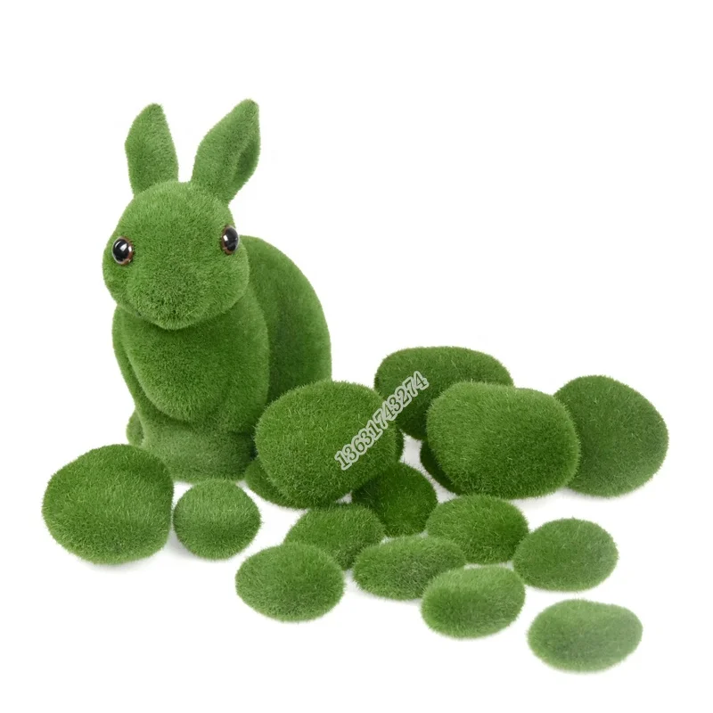 Factory Wholesale Floral Material fake grass ball Artificial Moss Stone for garden Decoration