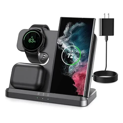 Wireless Charging Station 15W 3 in 1 Foldable Wireless Charger Stand cargadores para celular cargador portatil For Samsung S23