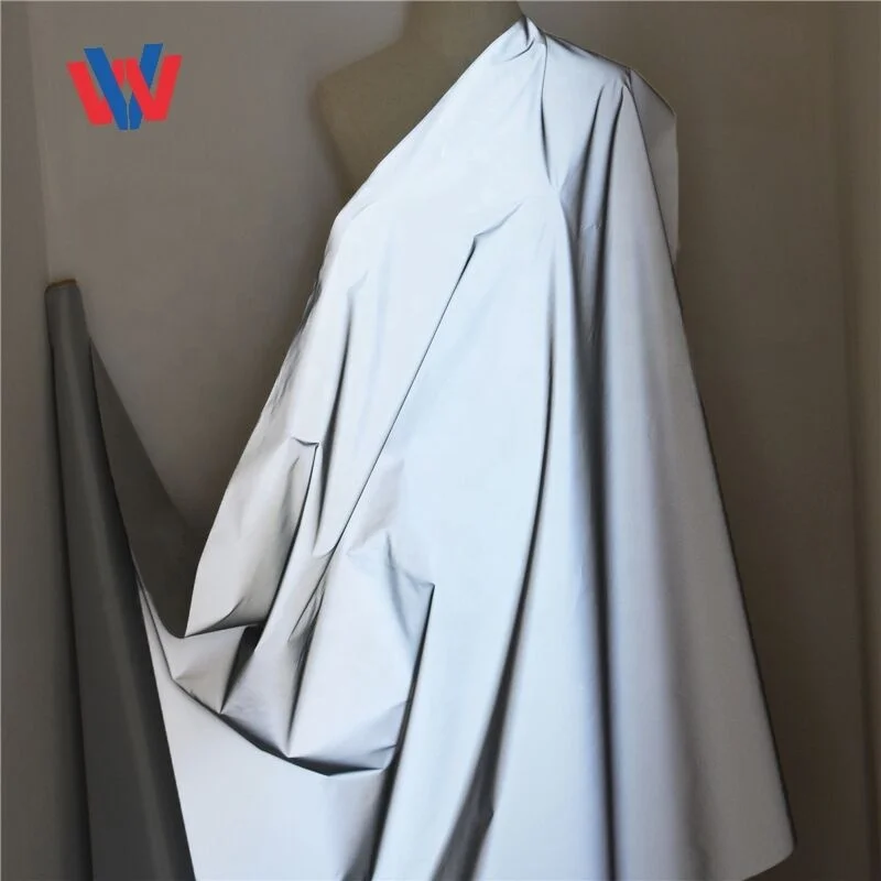 High visibility soft color grey 100% retro reflective fabric for clothing