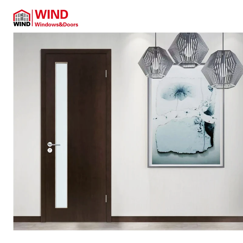 
composite maple pivot doors modern entry Long Stand Cabinet Floor Mounted Interior Half Glass Solid Wood Door 