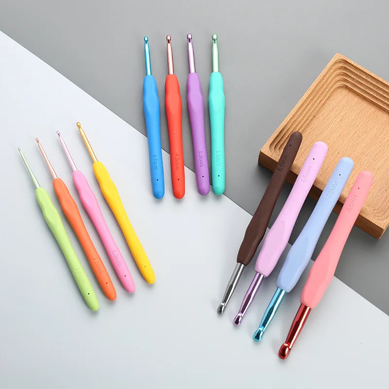 New Style TRP Aluminum Colorful Crochet for Knitting and Accessories Multicolor Knitting Needles Crochet Hook Set
