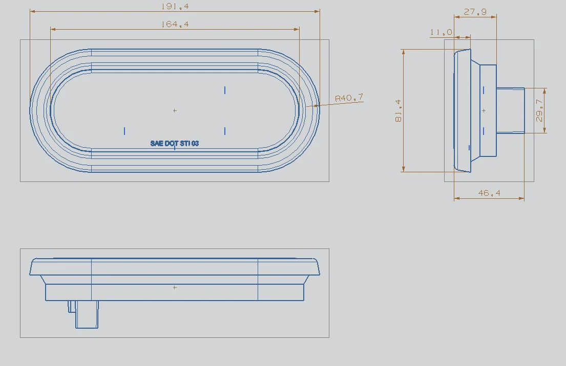 Запчасти корпуса грузового автомобиля PL-3LPlug разъем 6 дюймов Овальный LED грузовик задний стоп-сигнал с указателем поворота из Китая