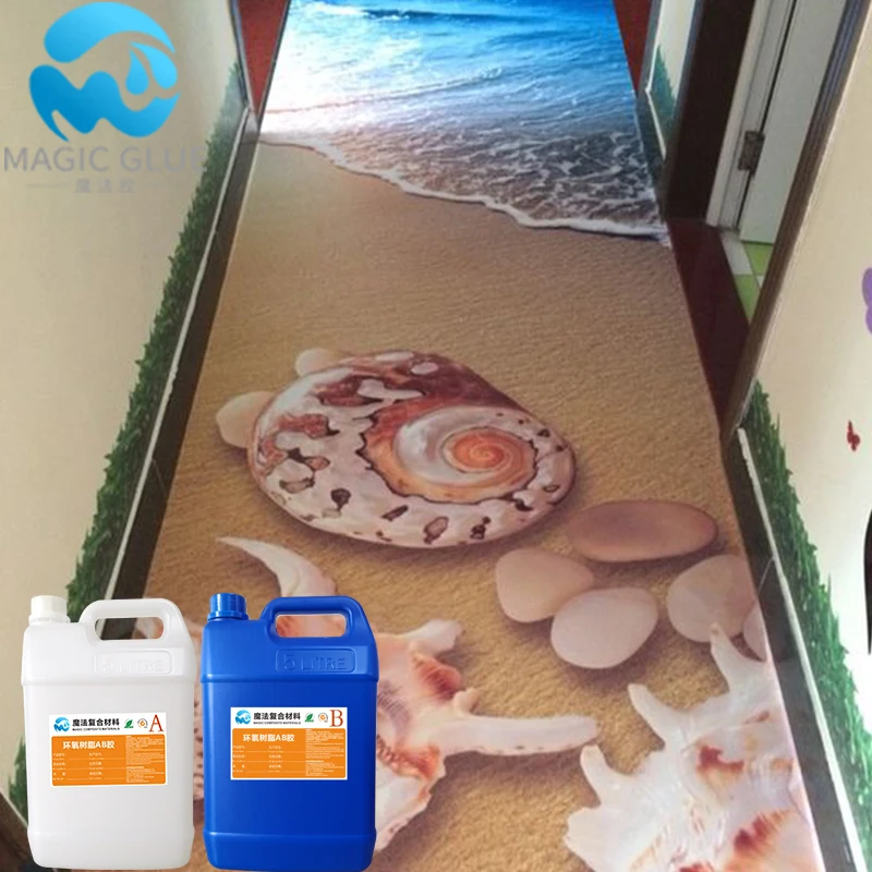 Modern design transparent epoxy 3d floor paint coating