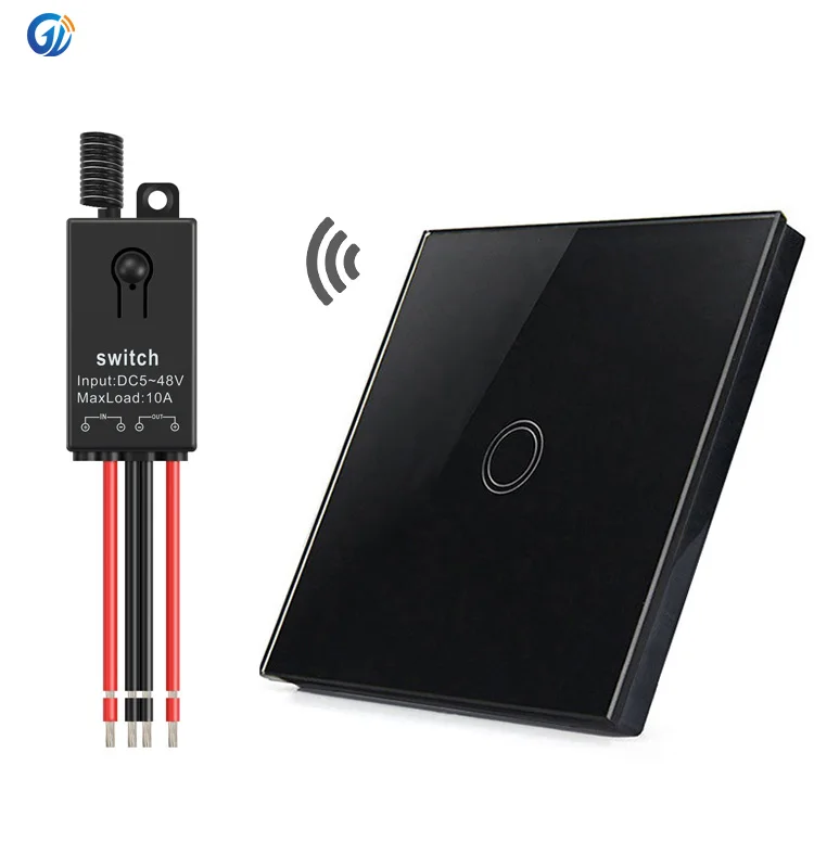 Mini dc5v 6v 9v 12v 24v 36v 48v wall Wireless Remote Controlled Touch Switch and 1gang light Relay Wireless 433 Rf Receiver
