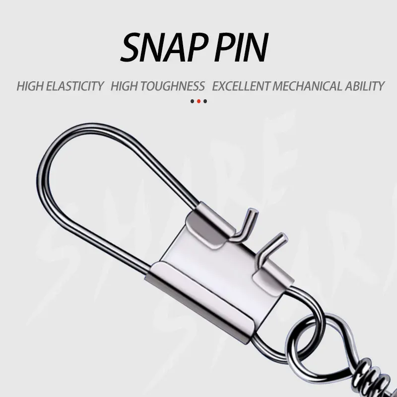 100pcs/bag Fishing Line Hook Swivels Shank Clip Connector Snap Sea Space Beans Lure Fishing Hooks Connector