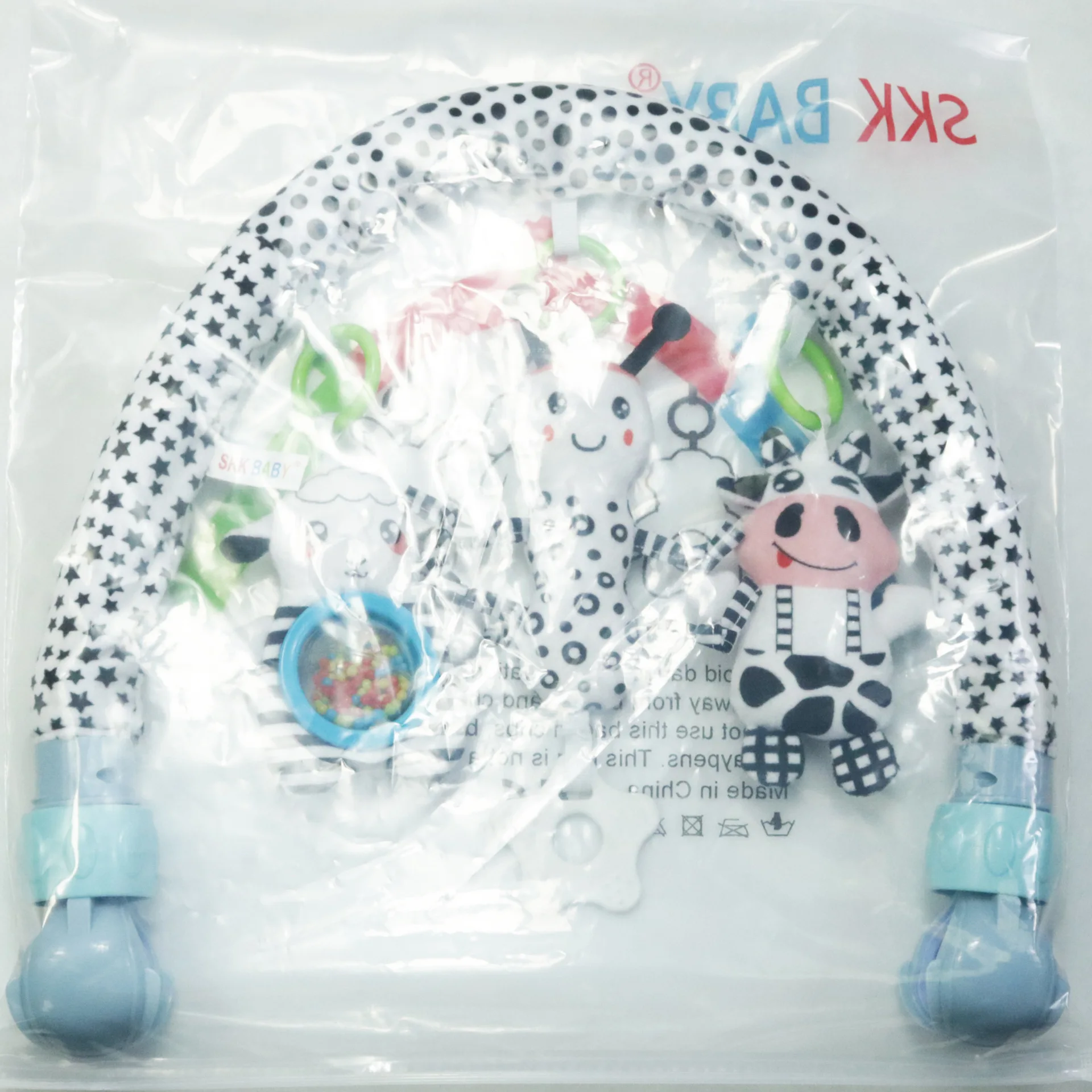 Crib bell clamp arch hanging toy trolley decorated with music ringing paper sooth bed hanging baby toys