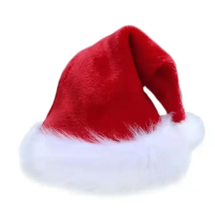 Adult Kids Velvet Christmas Hats Santa Claus Plush Christmas Hat for Decorations Party