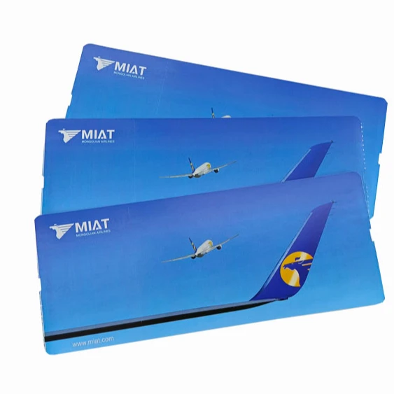 High buyer reorder high quality customized cheap thermal paper airline boarding passes