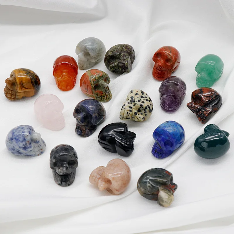Bulk Wholesale Natural Crystal Handcrafts Mini Crystal Carvings Mini Crystal Gemstone skulls For People Gift