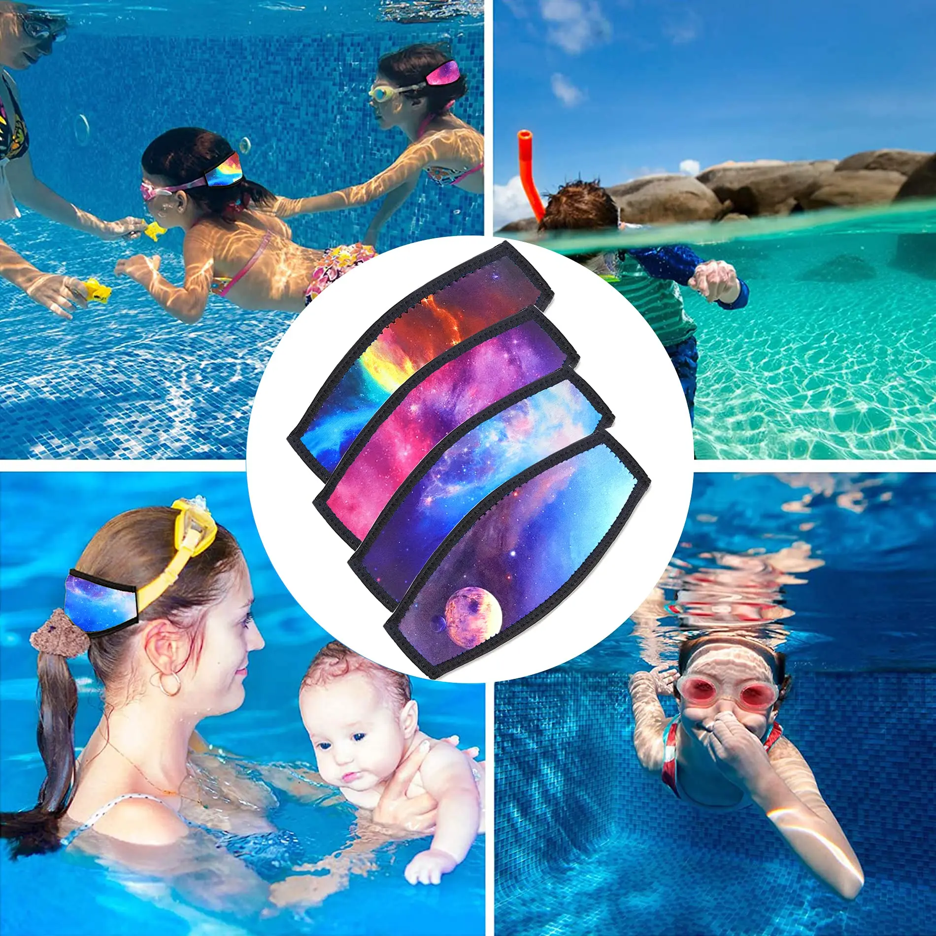 Comfort Neoprene Padded Protection Diving Diver Swimming Mask Strap Cover Hair Wrap