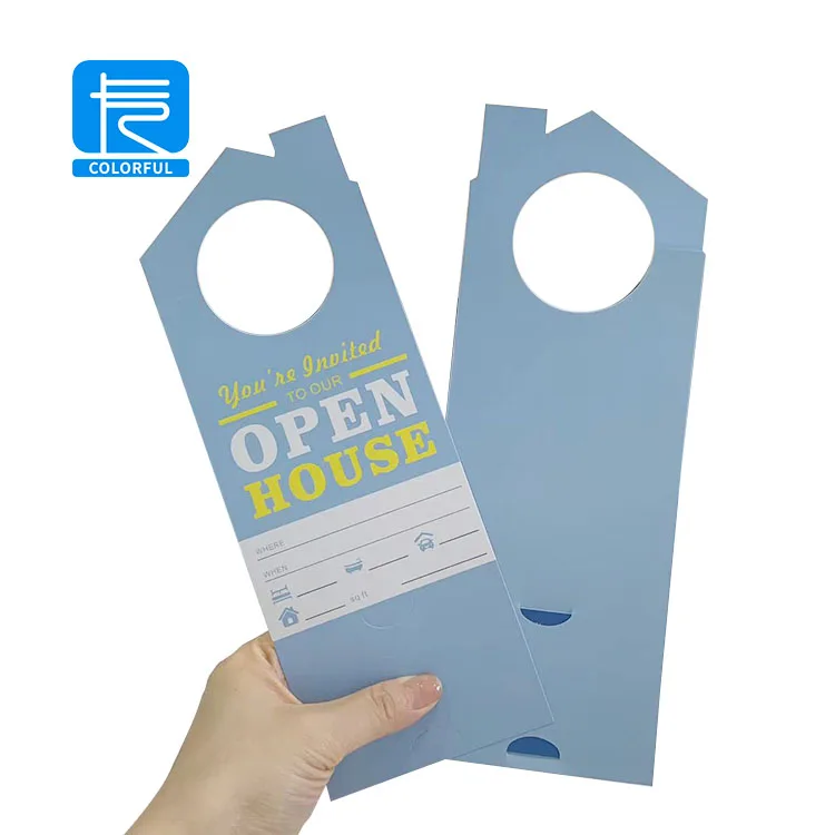 New Design Custom Shaped Estate paper cardboard printing knob hanging Hotel Paper Do Not Disturb Door Hanger