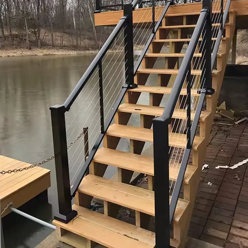 Aluminum Railing Deck Railing Fully Assembled  Balcony Deck system Glass Railing Stainless Steel balcony