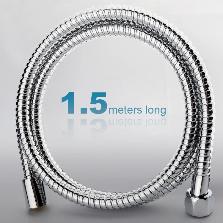 Extra Long Chrome Handheld Shower Head Hose with Brass Insert and Nut Lightweight and Flexible Wholesale Shower Hose
