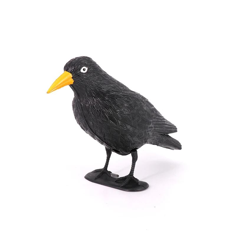 Stand Full Frame Shooting Hunting Equipment Plastic Black Crow Decoys w/Feet Stake