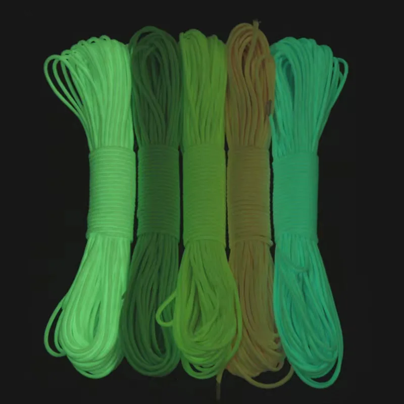 JKSS-009  9 Strand Glow in The Dark Paracord 100 Feet 550 Luminous Parachute Cord