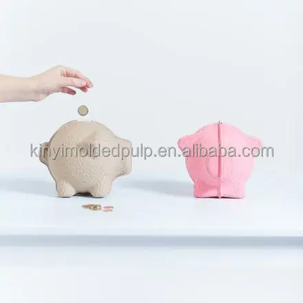 Factory OEM/ODM Mold Pulp Paper Dry PressCute Atm Piggy Bank Cans Coin Storage Piggy Bank Cans For Kids