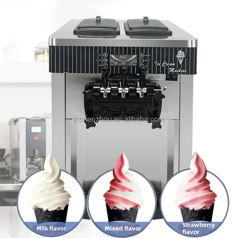 New Design Serve Small Soft Ice Cream Machine 3 Flavor for Wholesales