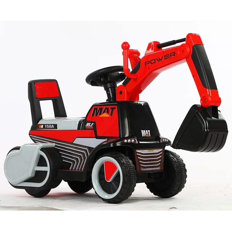 cheap wholesale kids electric excavator ride on road backhoe for  Christmas gift
