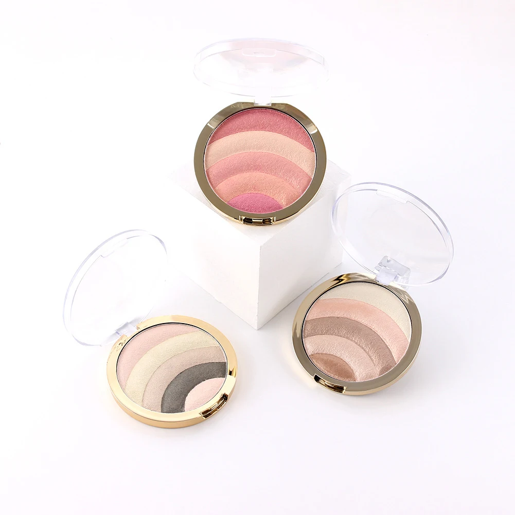 Private Label Custom 10 Colors Rainbow Round Cream Eyeshadow Palette Packaging Make Up Mixing Palette