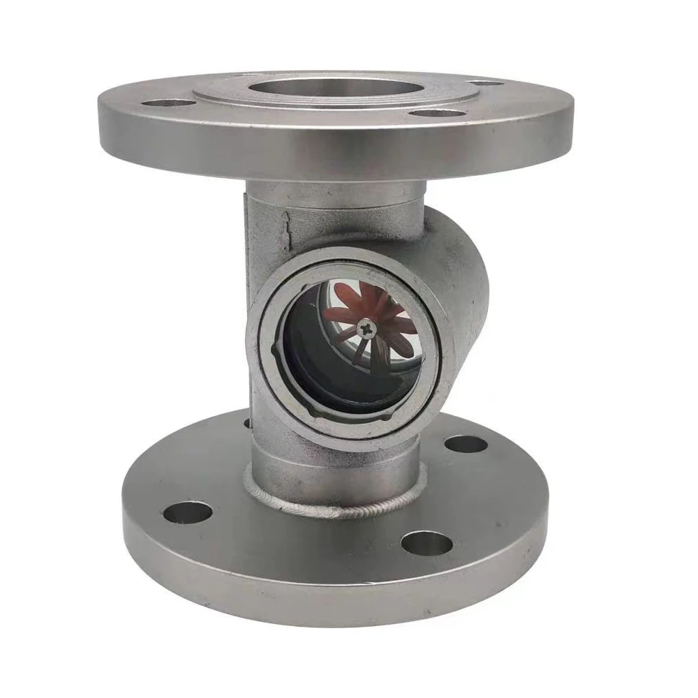 304 stainless steel dn50 high-pressure impeller mirror thread water flow indicator sight glass