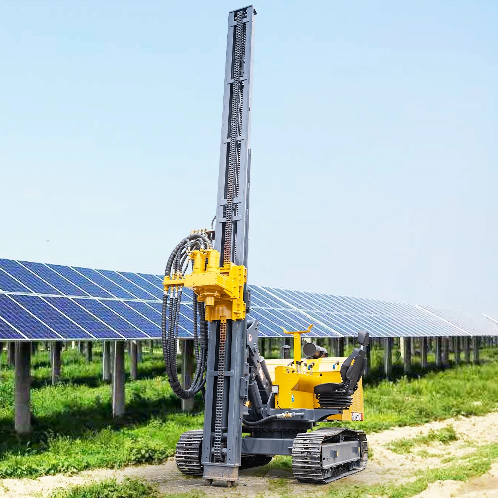 Hengwang гусеничная Солнечная сваебойная Машина PV Power Air cawing Driver с насосом и компонентами сердечника двигателя для солнечной установки