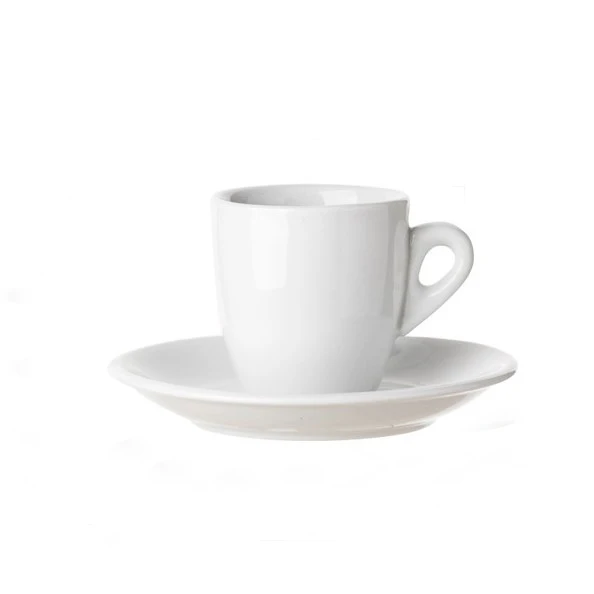 
100ml Coffee Cup European Style White Ceramic With Saucer High Temperature Resistant Italian Black Coffee Cup 