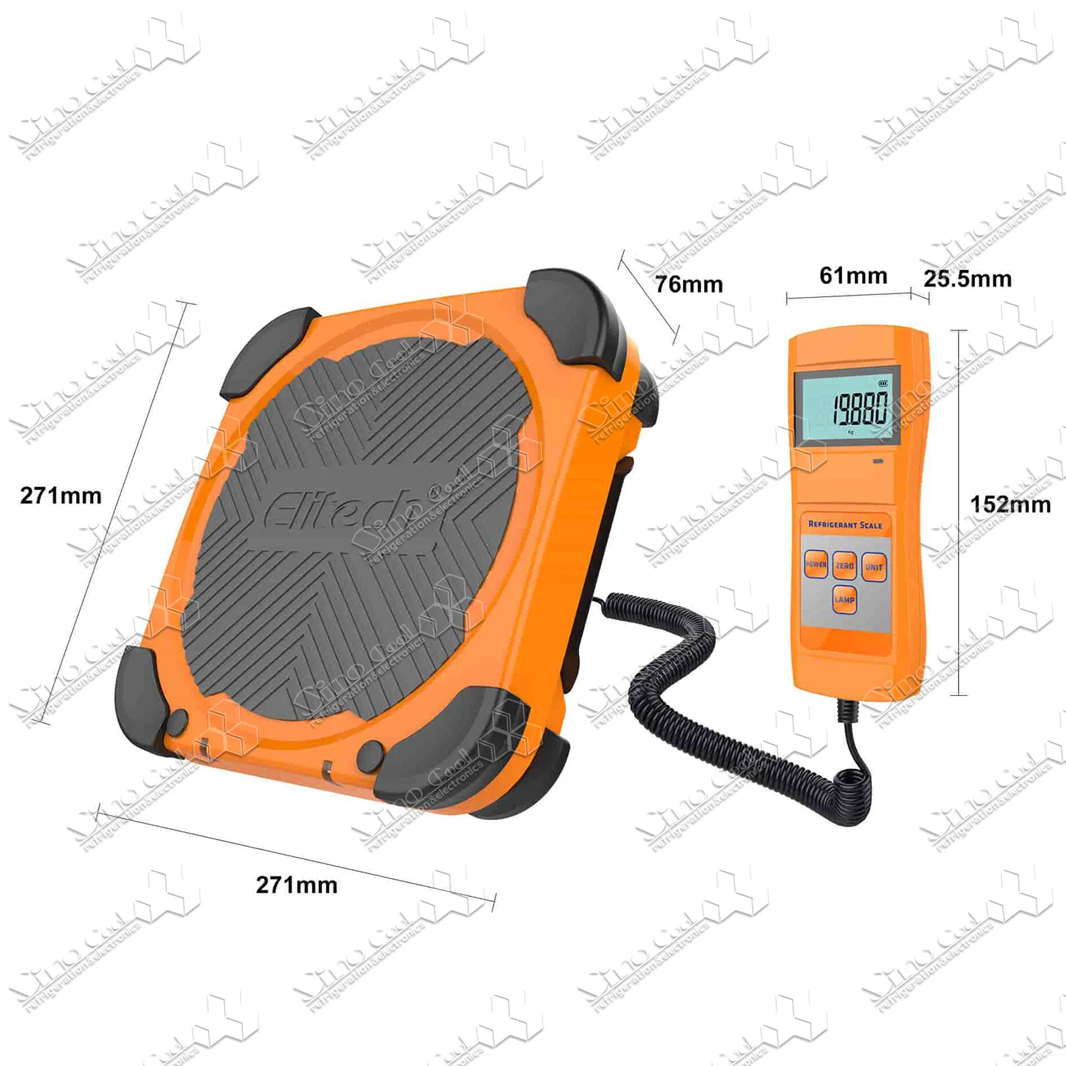 Elitech Refrigerant Scale HVAC Freon Charging Scale 220lbs Weight Upgraded with Anti-Collision Corner LMC-200