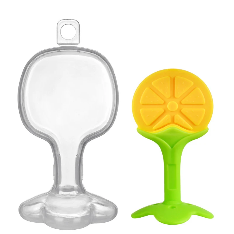 Baby Training Massaging Toy Teether Pack Fruit Set & Nylon Loop Soothes Gums Promotes Healthy Oral Development