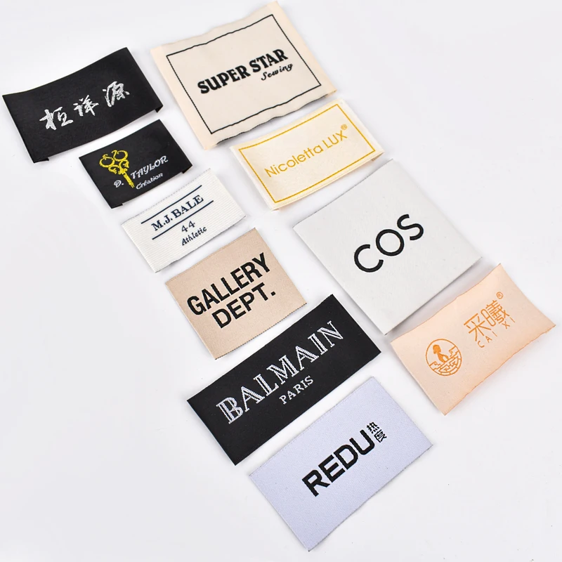 Factory Price Clothing brand woven label Polyester custom clothing woven label mainly woven label clothing