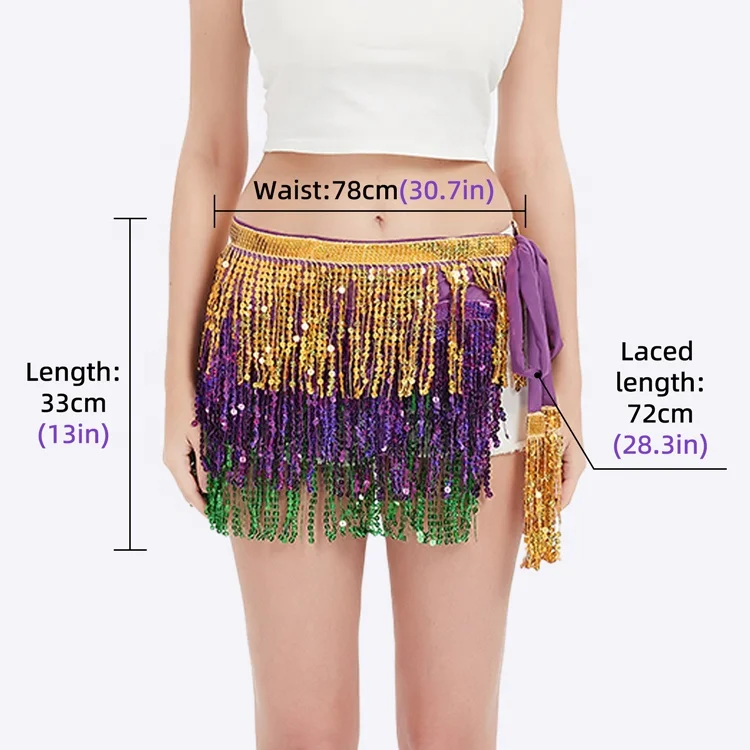 2024 Stock mardi gras apparel clothing sequin fringes dance mardi gras skirt dresses mardi gras apparel for women