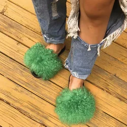 The latest Australian wool fur slippers High quality real fur slippers