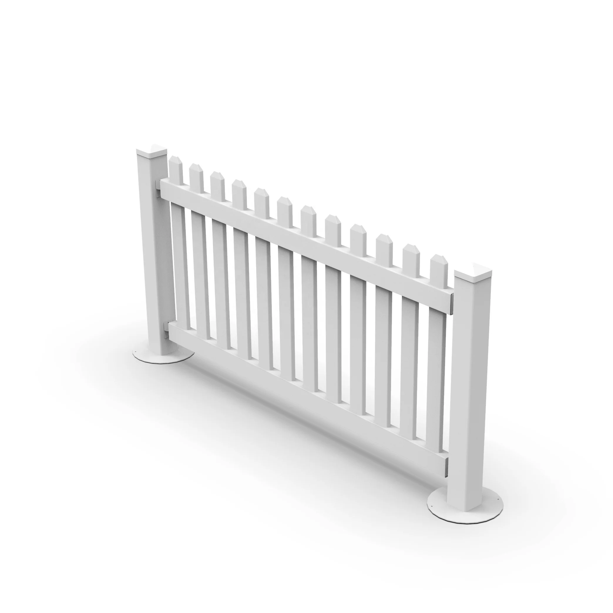 Fentech design  white Plastic PVC Vinyl picket event  temporary fence