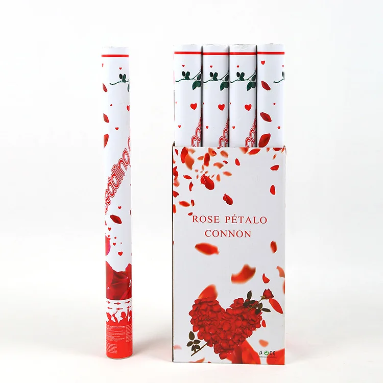 Wedding hand-held salute wedding birthday spray flower tube opening celebration party petal rain ribbon rotating fireworks