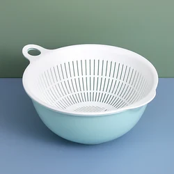 High Quality Wash Drain Basket Home Double Layer Washing Bowl Kitchen Plastic Strainer Vegetables Fruit Storage Basket