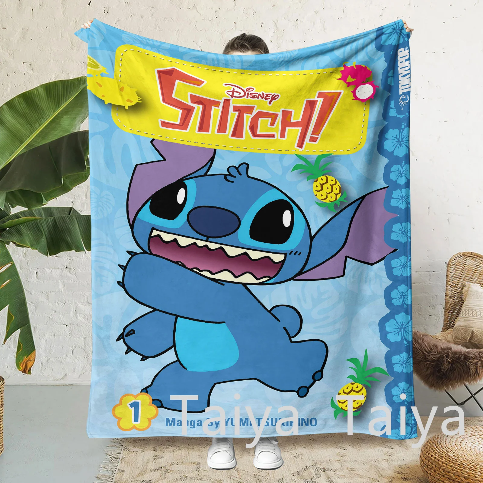 Factory Direct Hot Sale newest cute Stitch Lilo Super Soft Microfiber Flannel Throw travel Blankets Kids blanket