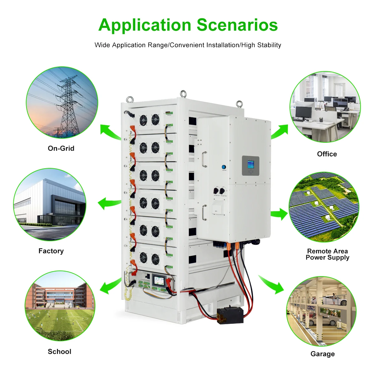 ESS 96KWH Lithium Ion LiFePO4 Battery Cabinet Commercial Energy Storage Battery 614V 157AH with 25KW 30KW 50KW Inverter