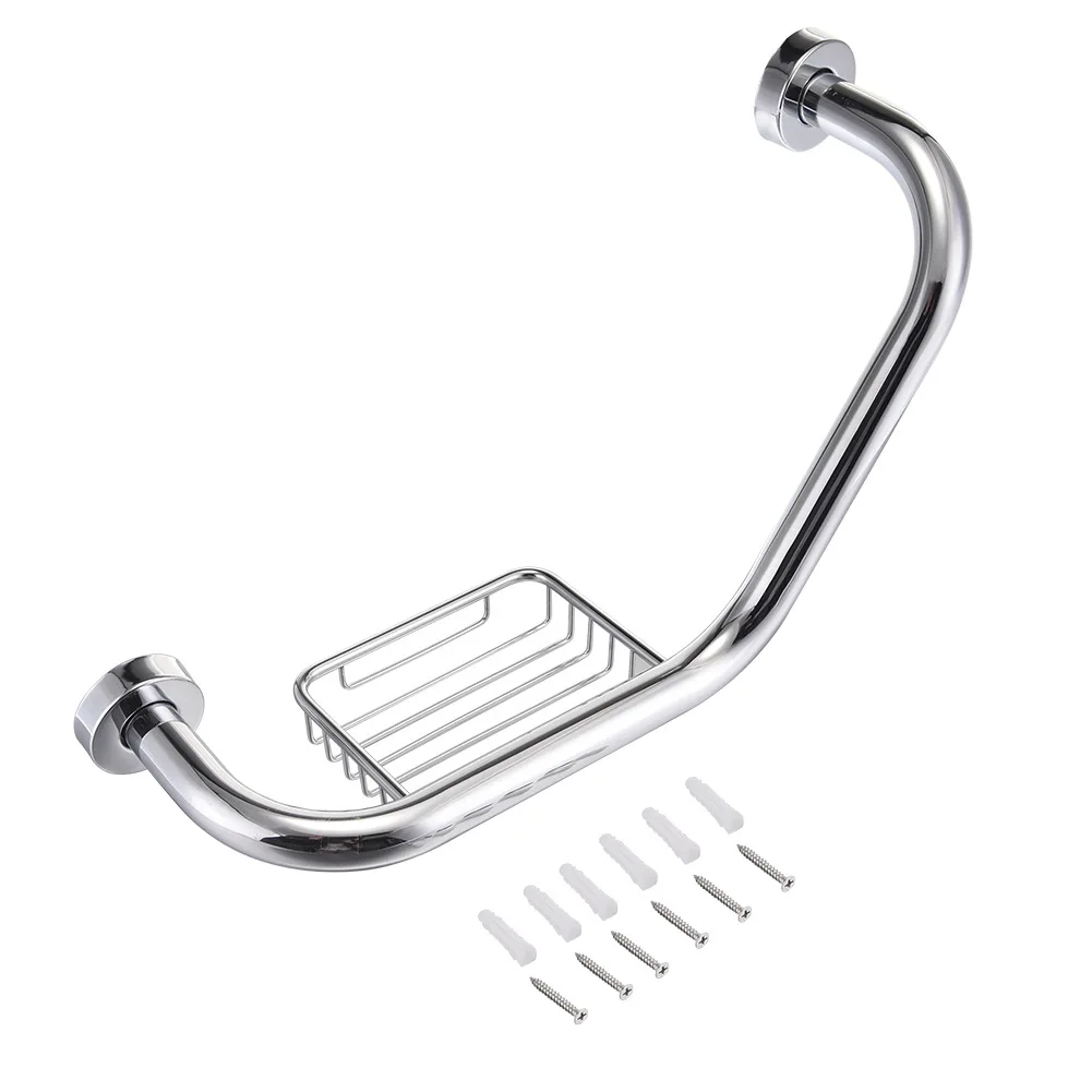 Направляющая для душа из нержавеющей стали для ванной комнаты с держателем для мыла