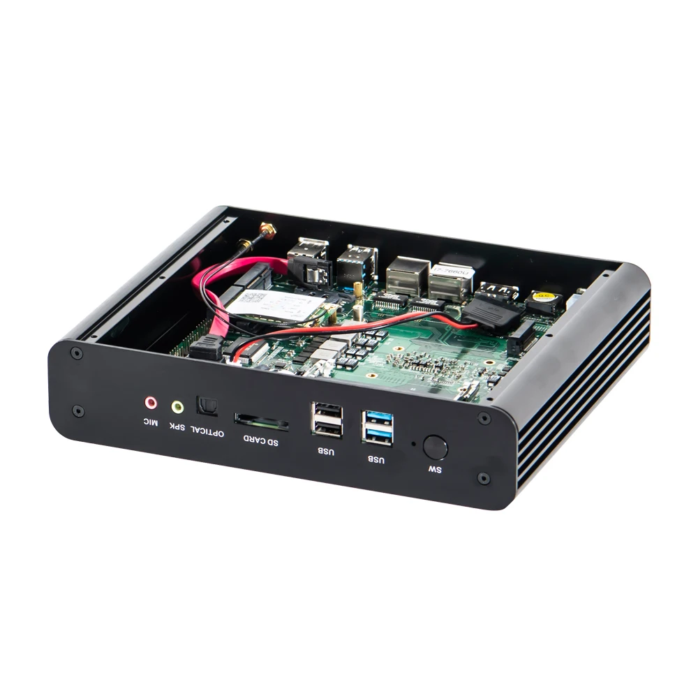 Игровой ПК Nuc без вентилятора мини-компьютер Core i7 8565U/7560U i5 8250U/7260U 2 * DDR4 M.2 + Msata 5 'SATA 4K HTPC Nettop