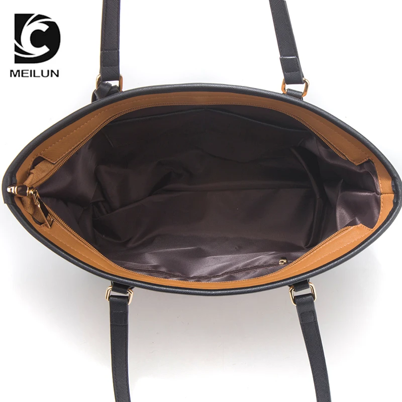 Fashion Large Designer lady tote hand bag Leisure handbags set bag pu leather cheaper tote bag for women