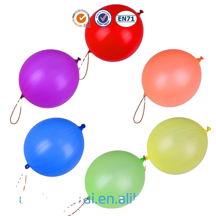 Rubber Handle Punching Balloon for Kids Toy Bounce Balloons Birthday Party Supplies