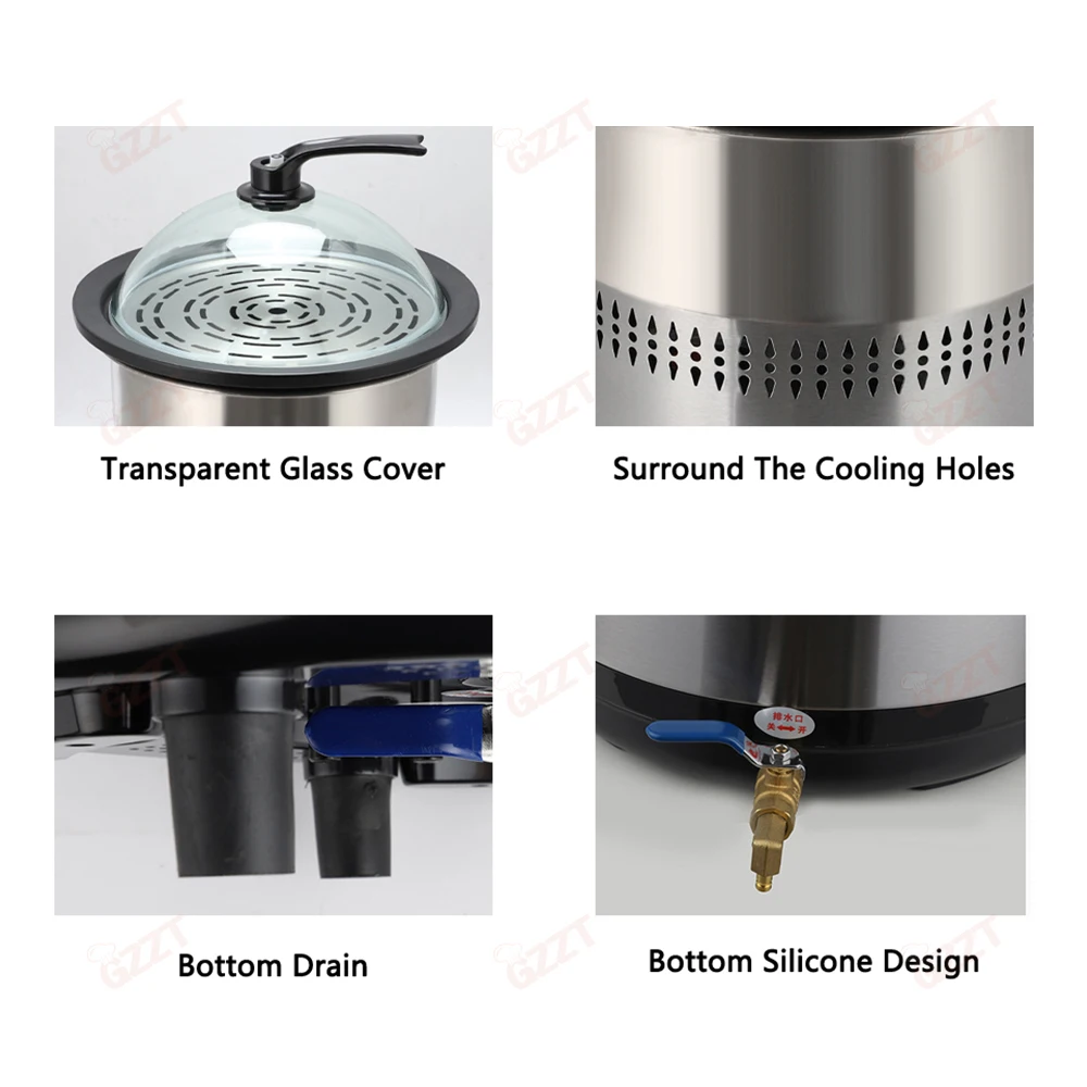 Oem Commercial Kitchen Electric Hot Pot Steamer With Timer Fire adjusting knob Intelligent Stainless Steel Electric Food Steamer