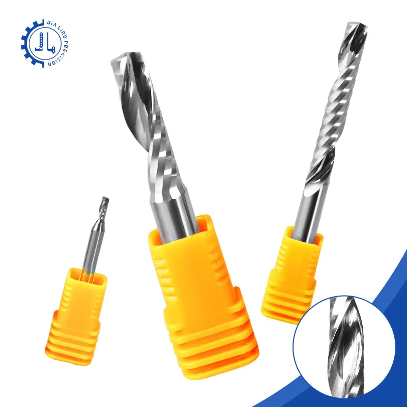 Spiral Single-flute Milling Cutter 6.35 Upcut Carbide CNC Bits Cutter End Mill For Acrylic