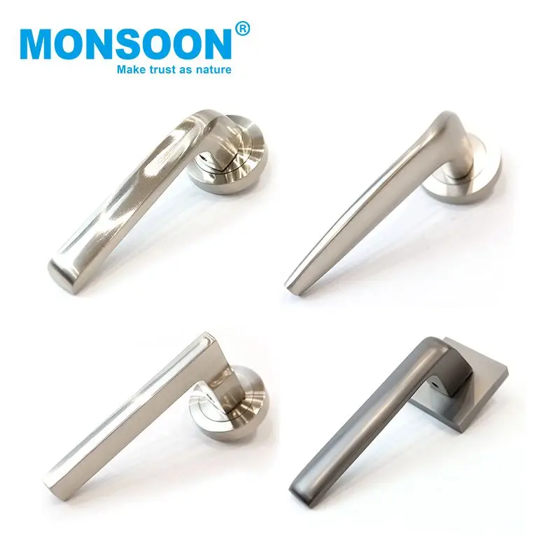 wholesale external brass zinc plated apartment wooden pull handle door handles with key lock