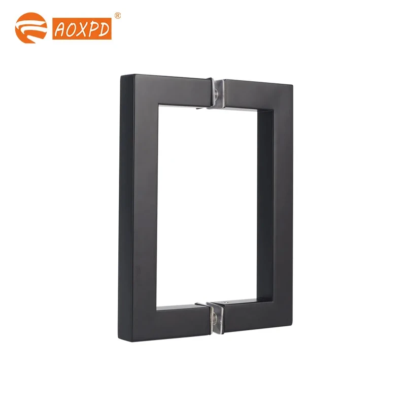 Luxurious and durable 304 stainless steel handle thickened square tube glass door handle