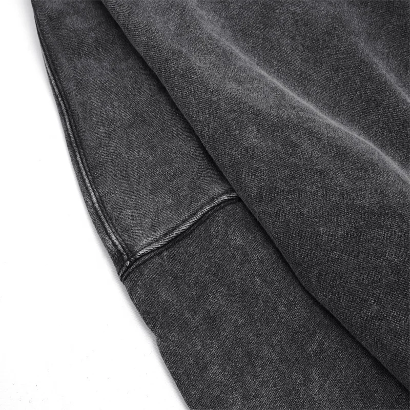 Vintage Blank Washed Hoodie Hip Hop Pullover Wholesale Custom Logo Cotton Oversized Acid Wash Hoodie For Men