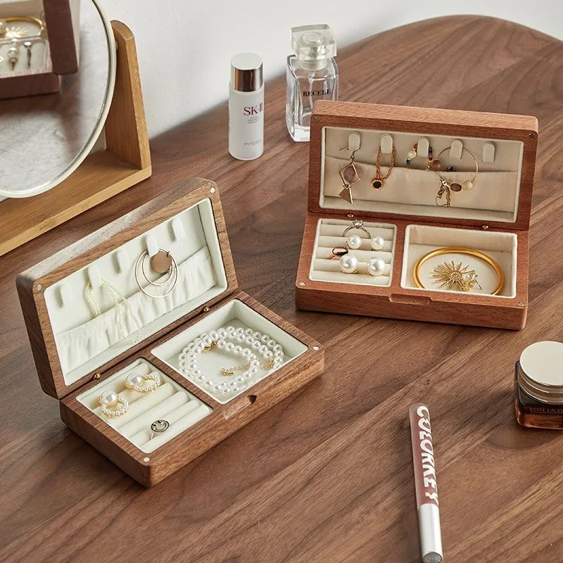 solid wooden jewelry box for Earrings