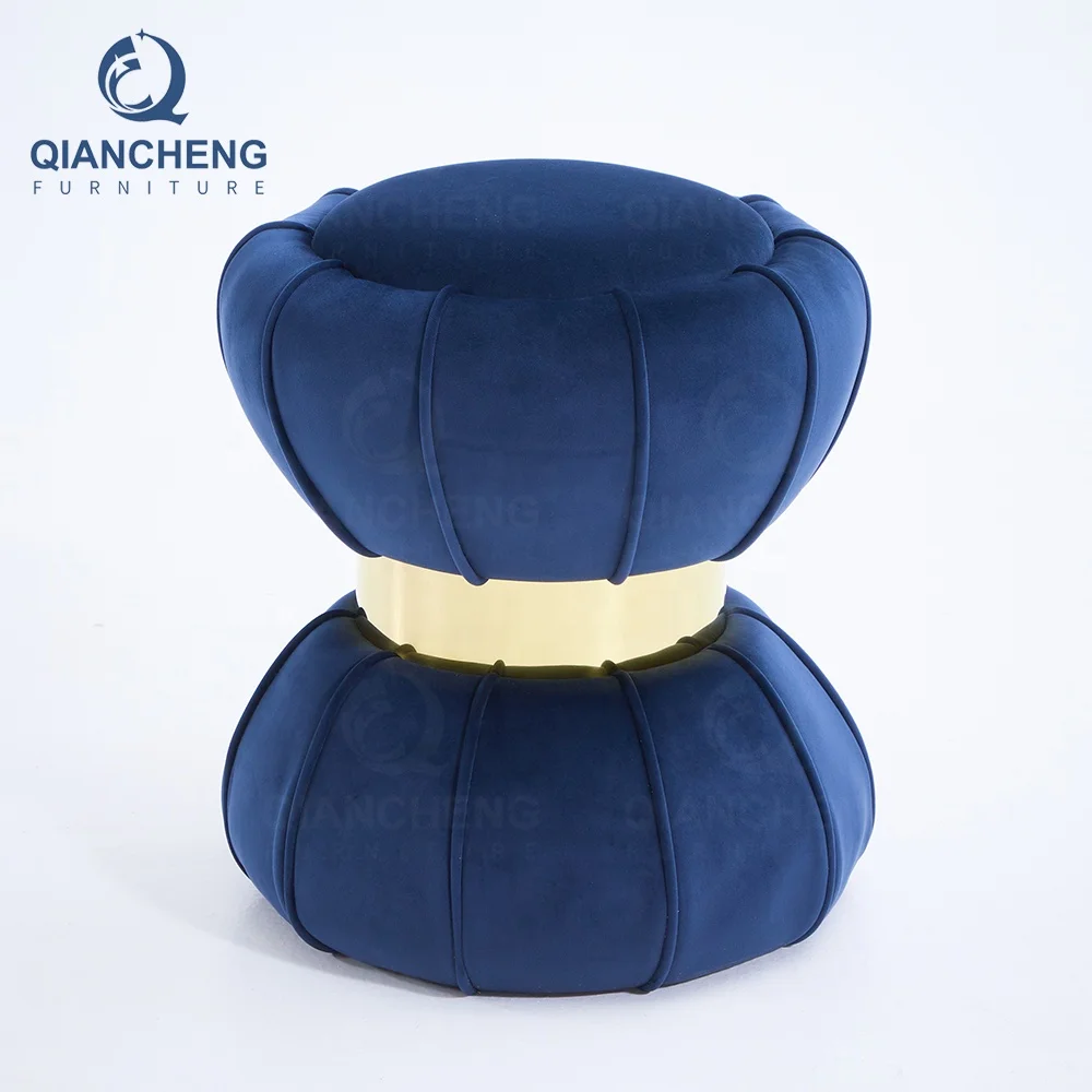 2023 hot style ottoman white velvet fabric foot stool living room home furniture salon footrest