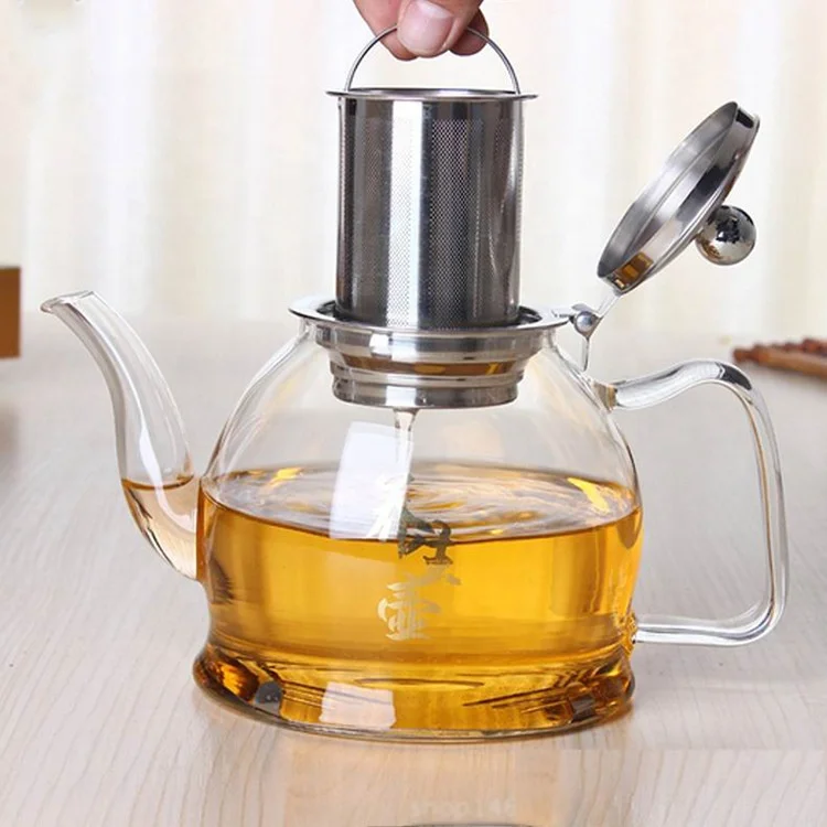 Glass Teapot with Removable Infuser, Stovetop Safe Tea Kettle, Blooming and Loose Leaf Tea Maker Set