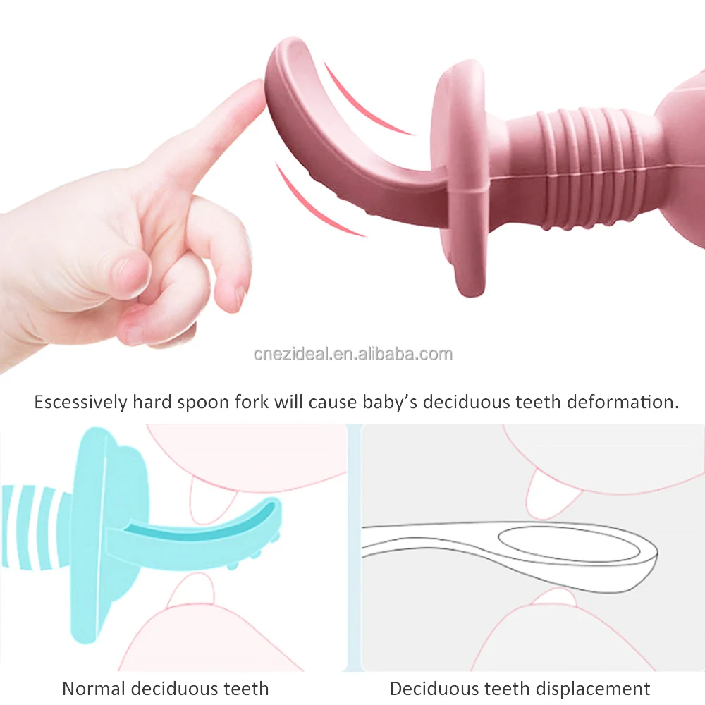 Wholesale Bpa Free Food Grade Soft Toddler Silicone Cutlery  Little MiniTraining Spoon Silica Baby Fork And Spoon Set