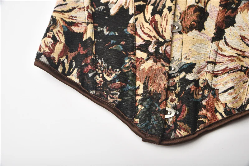 OUDINA New Oil Painting Style Corset Strappy Bone Chest Waist Trainer Femme Corset For Women Corset Top